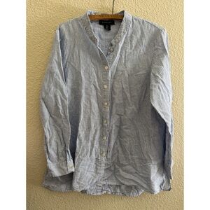Tahari Linen Cotton Blend Striped Long Sleeve Women’s Size Large